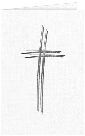 81-11099Trauerkarte Kreuz silber