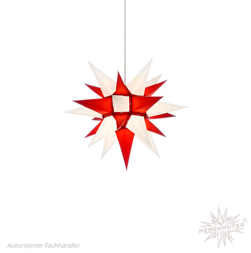 Herrnhuter Sterne - Papier i4 weiß/rot