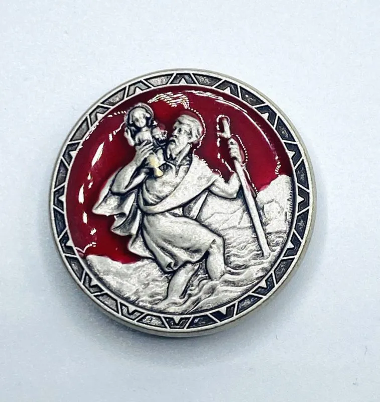 Christophorus-Plakette rot