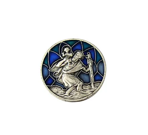 Christophorus-Plakette Mosaik blau