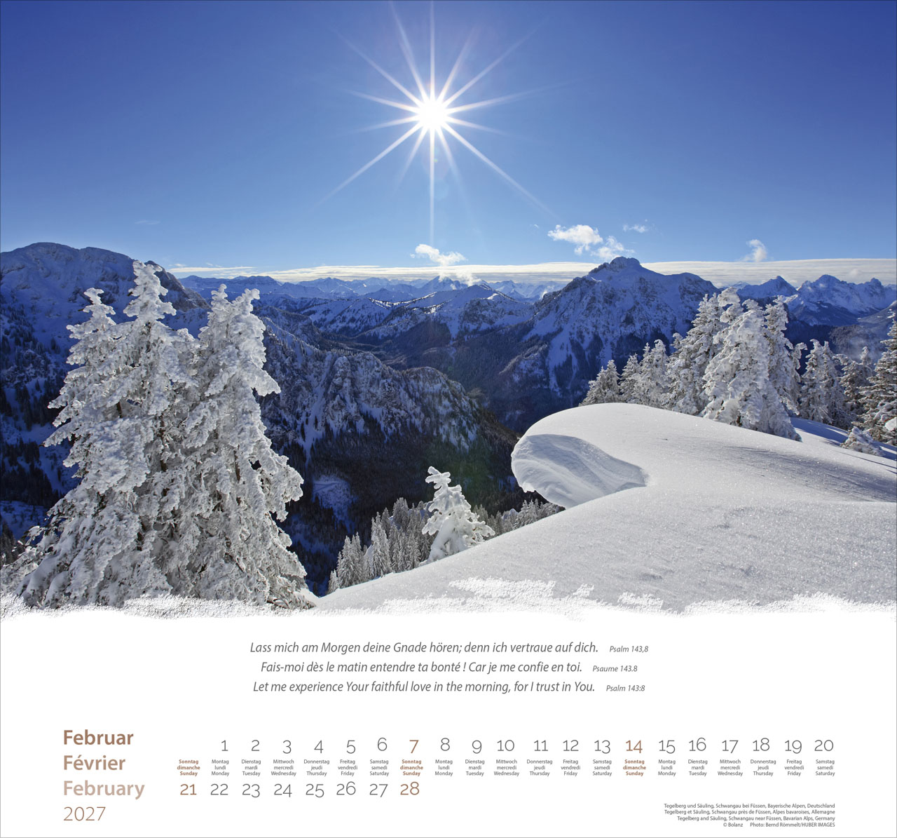 Berge-Montagnes-Mountains 3 Kalender 2027