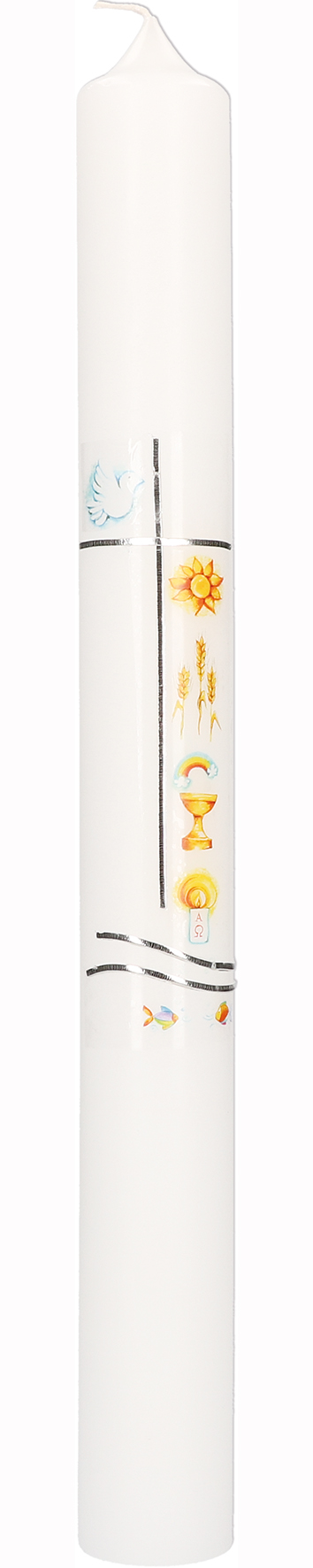 Kommunionkerze 400x40 mm Druck- und Wachsmotiv