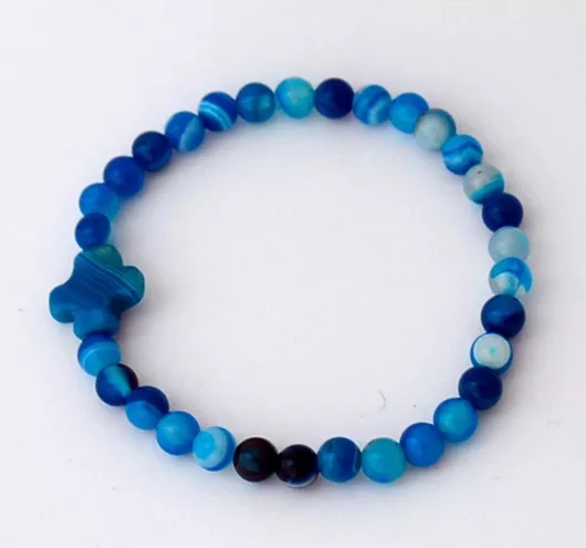 Armband-Kreuz-Achat-Blau