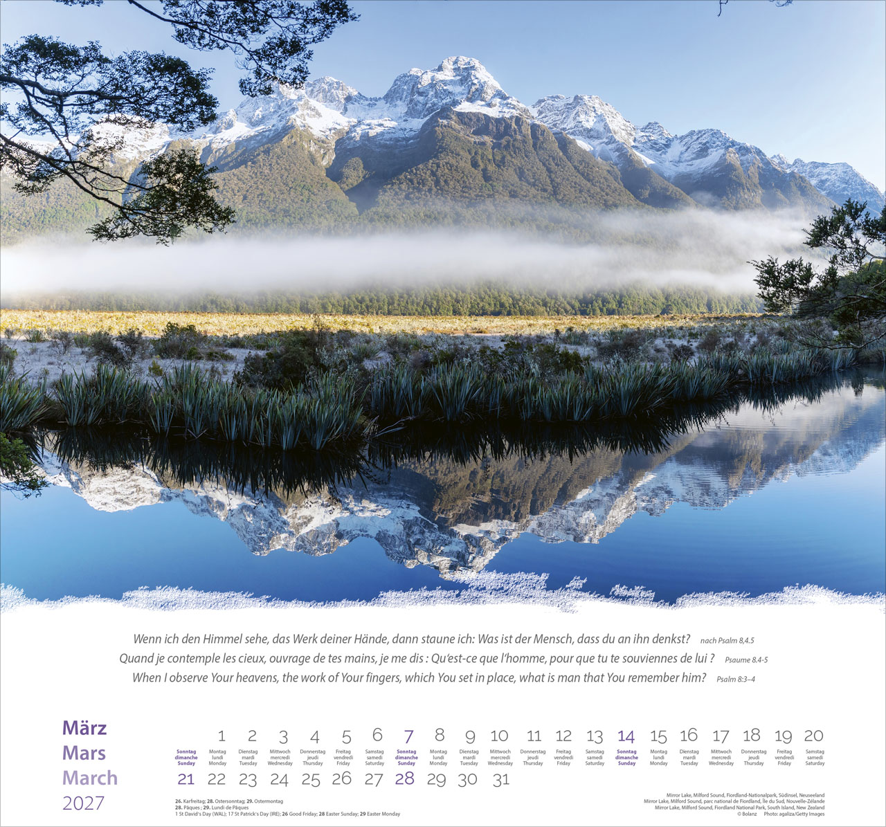 Berge-Montagnes-Mountains 4 Kalender 2027