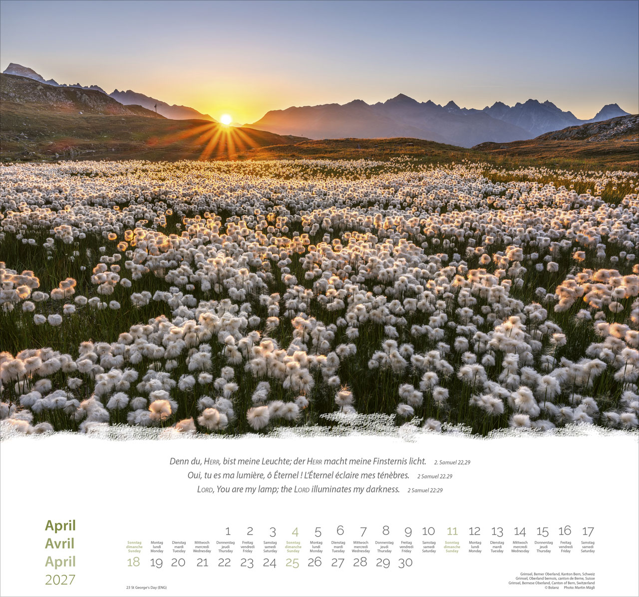 Berge-Montagnes-Mountains 5 Kalender 2027