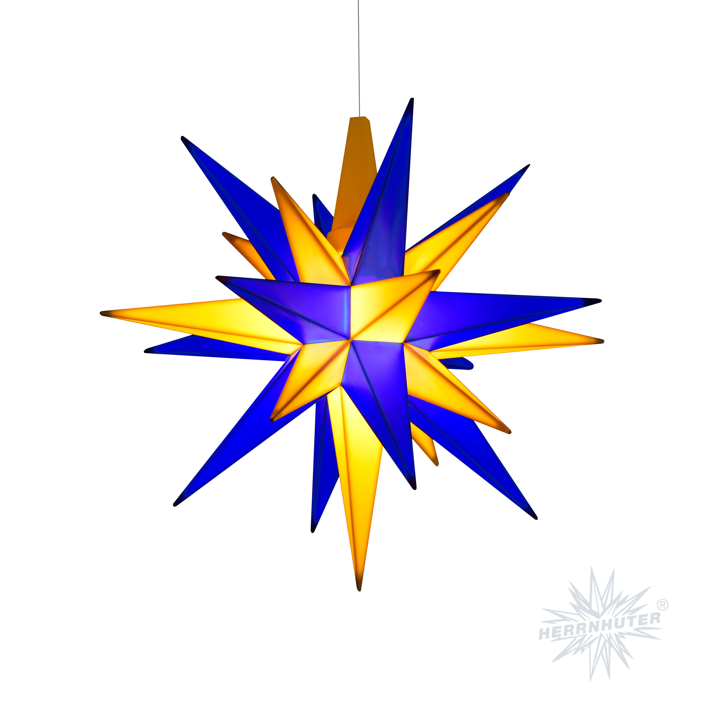 Herrnhuter Sterne - A1e Edition Oberlausitz - blau/gelb
