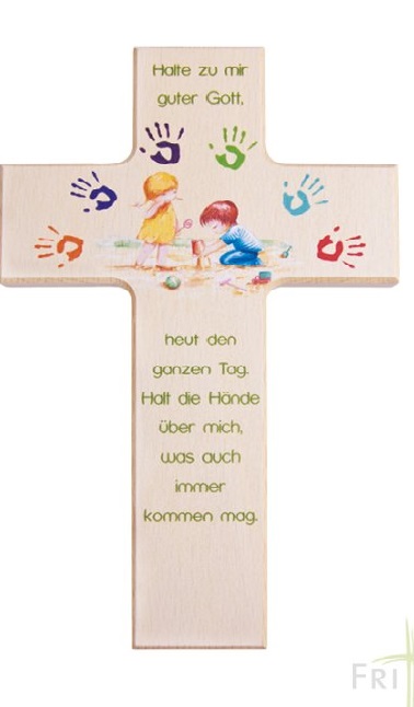 Kinderkreuz "Halte zu mir guter Gott" natur